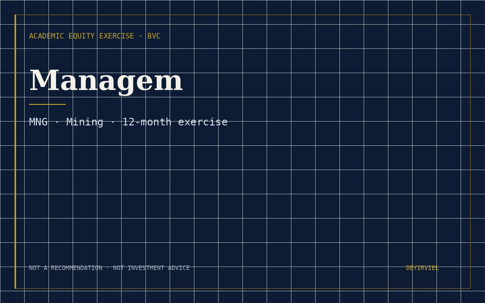 Managem — MNG, Bourse de Casablanca, academic equity exercise